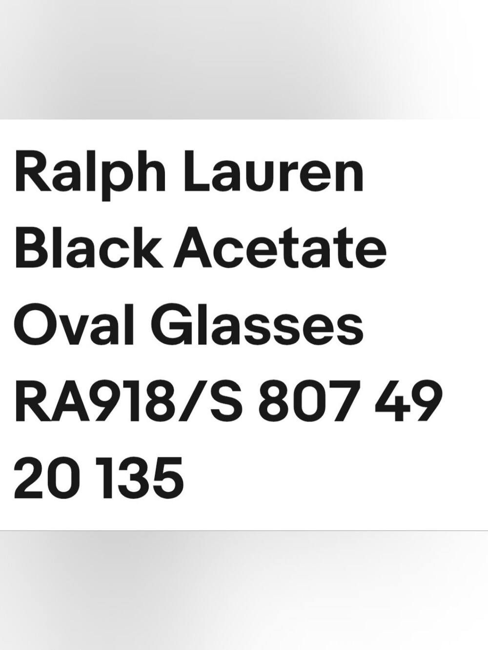 Ralph Lauren Black Acetate Optical Glasses - Black